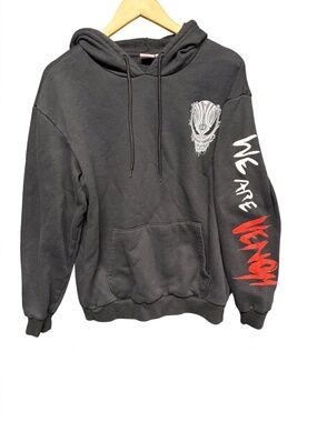 Marvel Venom "We Are Venom" Graphic Hoodie | Tribal Skull Sleeve & Back Print L